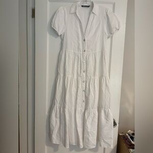 Zara white long summer dress